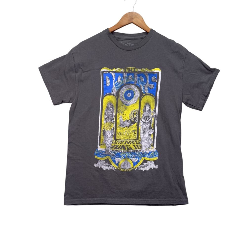 The Doors June 15 Sacramento Memorial Auditorium T-Shirt Gray Rock Men's M